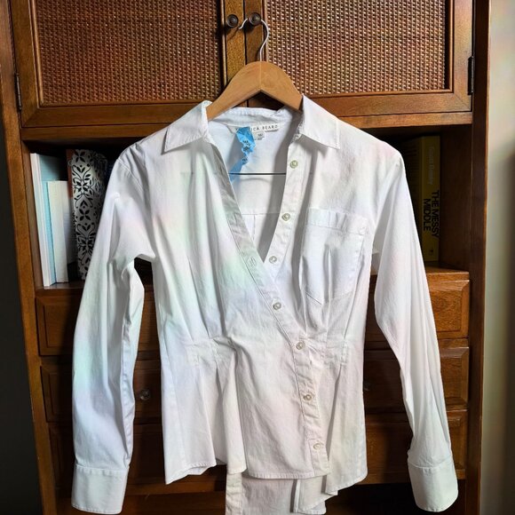 Veronica Beard Rosamund Asymmetric Shirt, size 0 - Picture 4 of 5